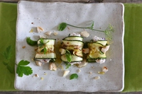 Involtini di zucchine con crema al farro