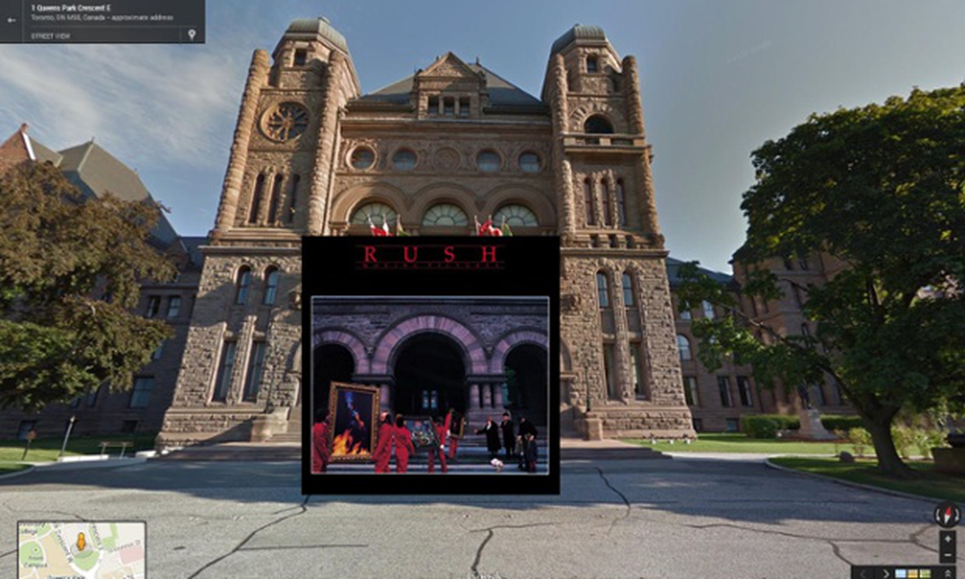 Copertine di album famosi nel punto esatto di Google street view