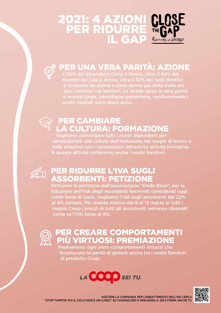 Close the gap, coop, parità di genere