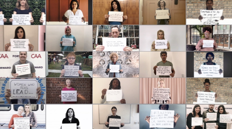 Artisti e personaggi che appaiono nel video #GlobalFeminism di Annie Lennox