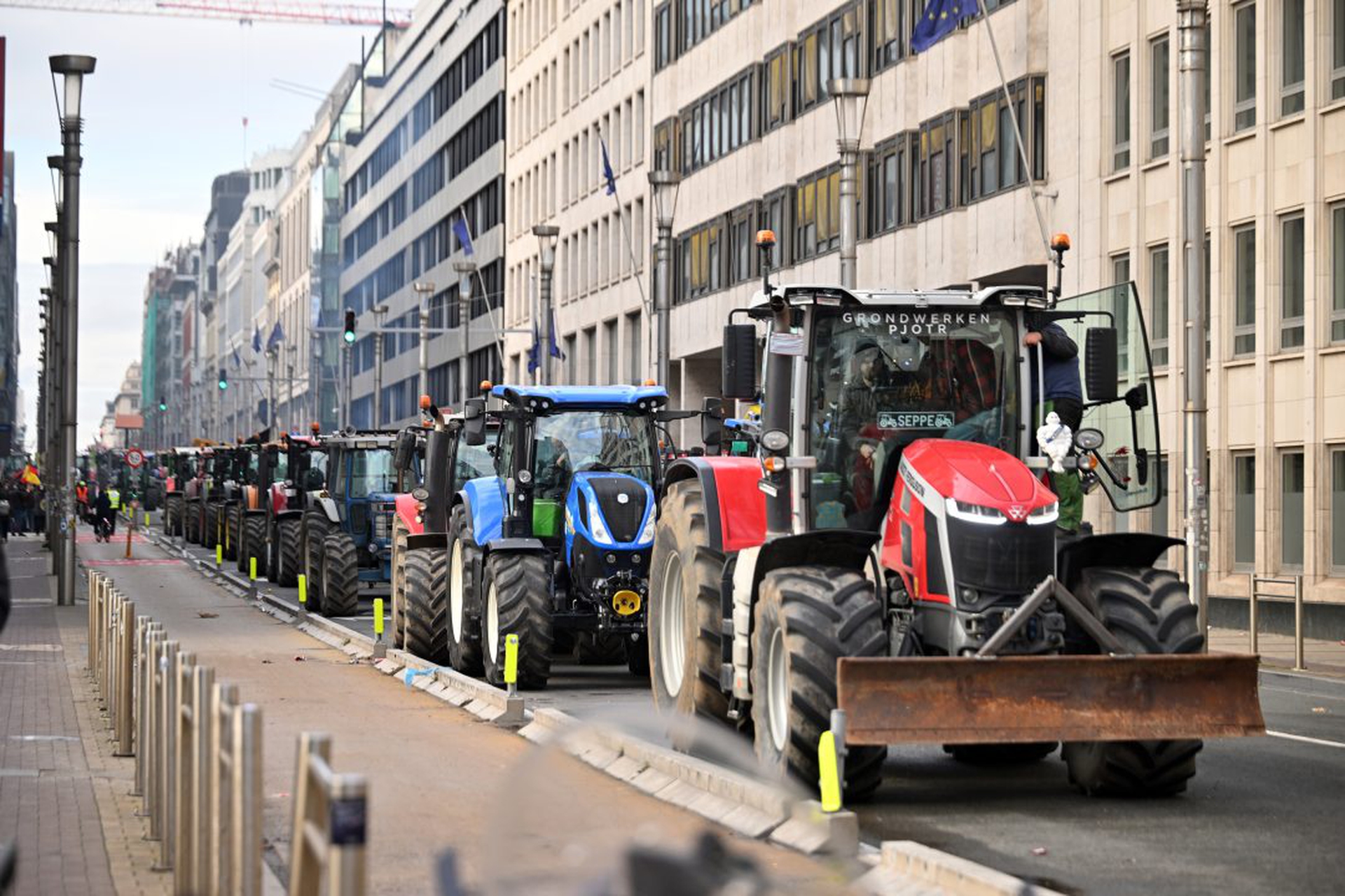 Farmers stage protest in Brussels during the EU Leaders' Summit