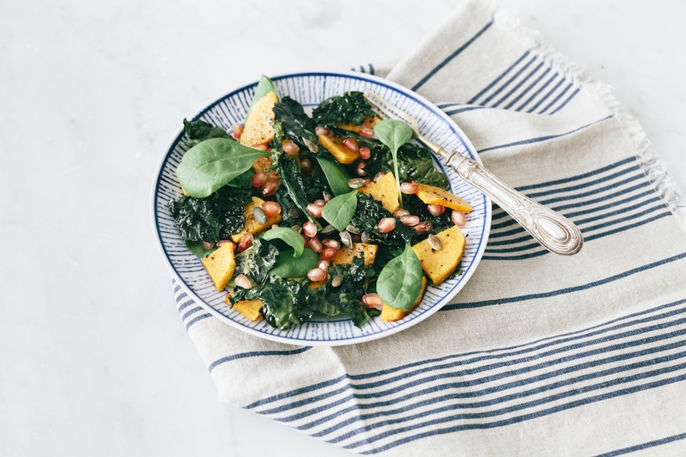 insalata zucca, cavolo nero, melograno lifegate.it 2