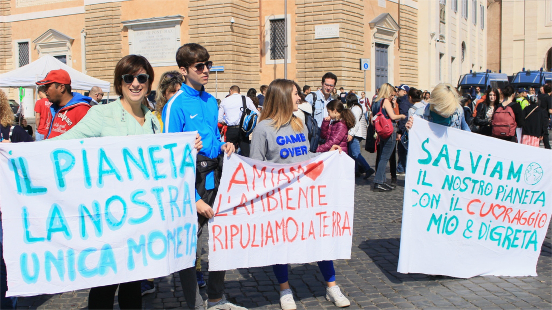 Greta Thunberg takes part in the Fridays for Future strike in Rome on 19 April