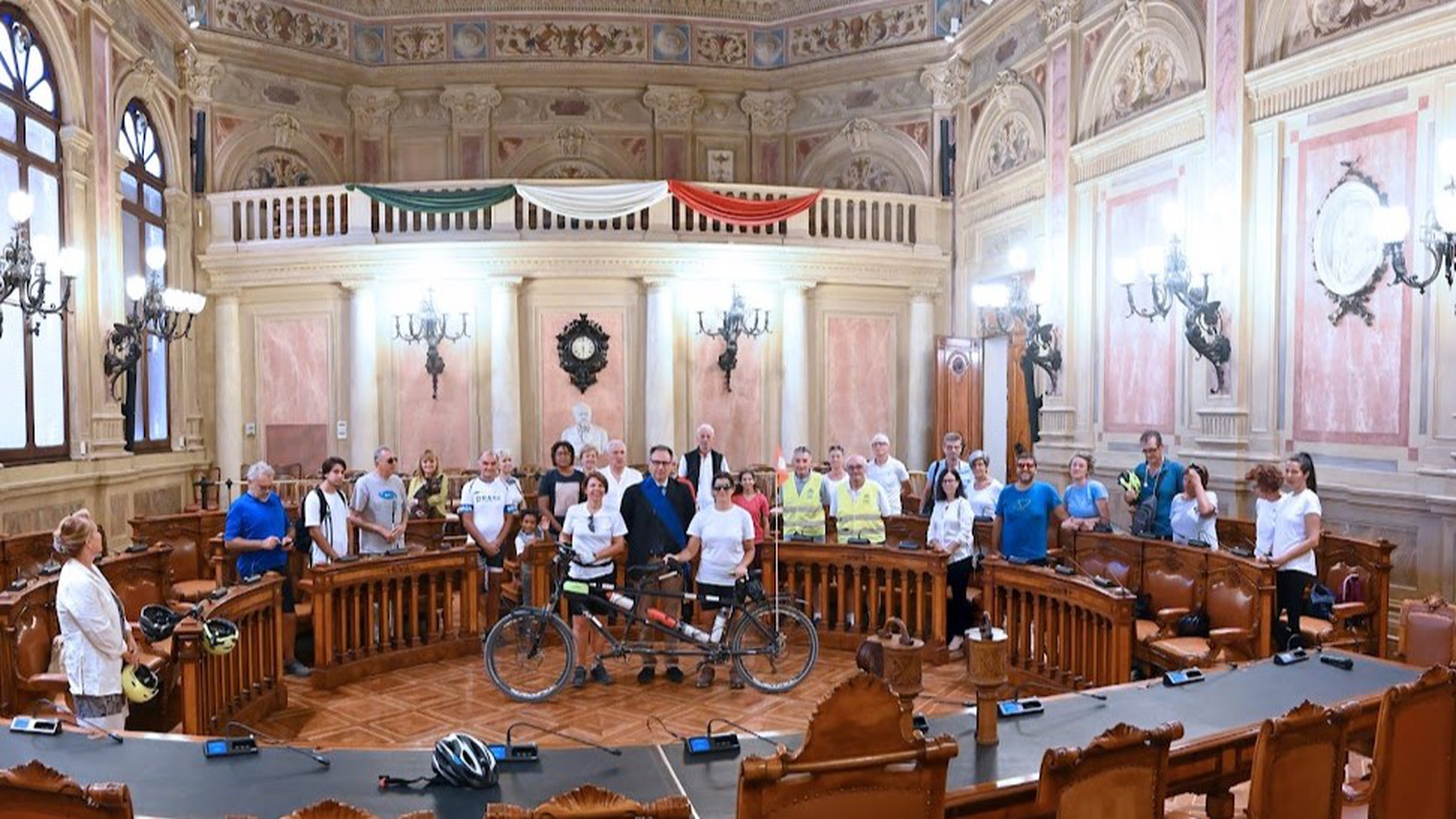 La tappa a Padova a palazzo Santo Stefano, sede della Provincia © Ragazze in tandem