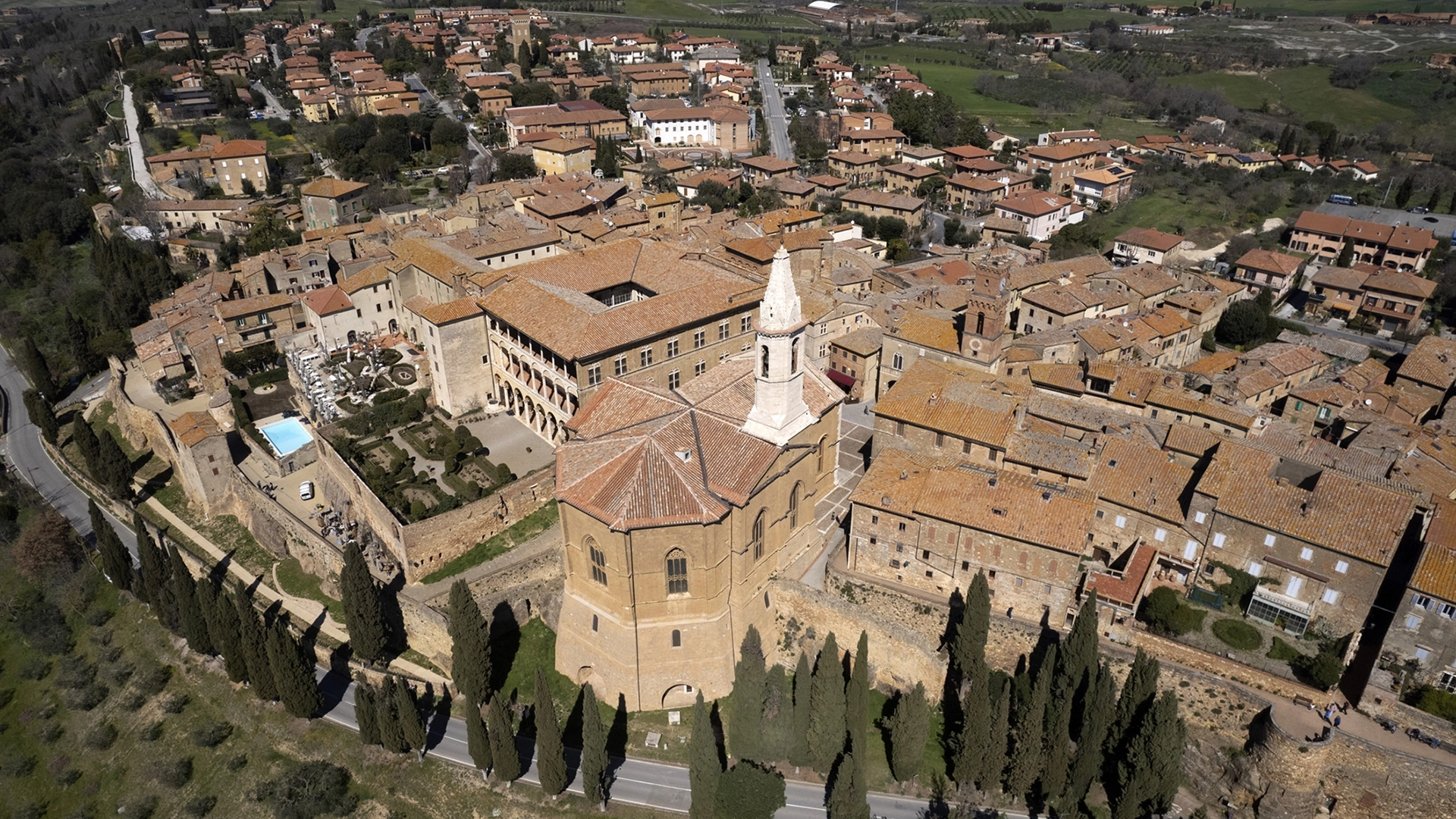 Pienza dall'alto
