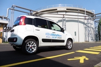 A Ecomondo al volante della Panda a biometano prodotto dalle acque reflue