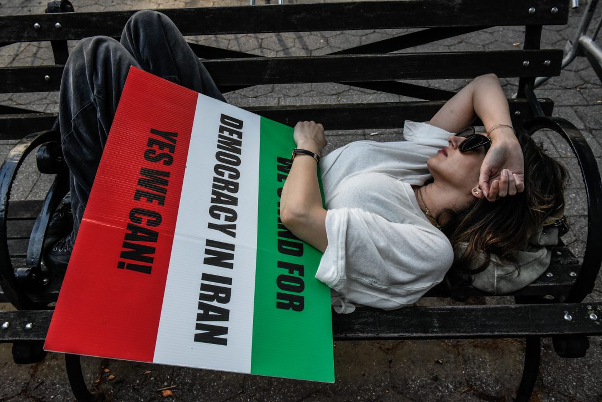 Activists Demonstrate Against Iranian President Ebrahim Raisi Outside Of The United Nations