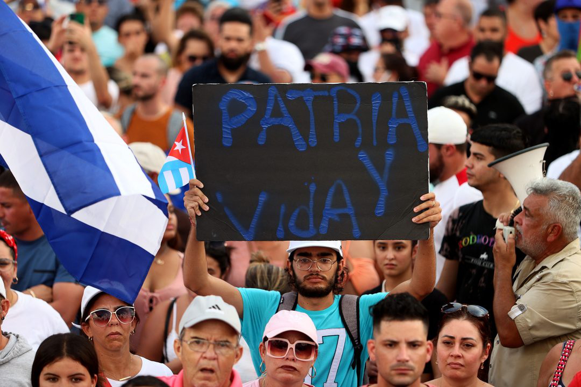 Miami's Little Havana Community Reacts To Protests In Cuba