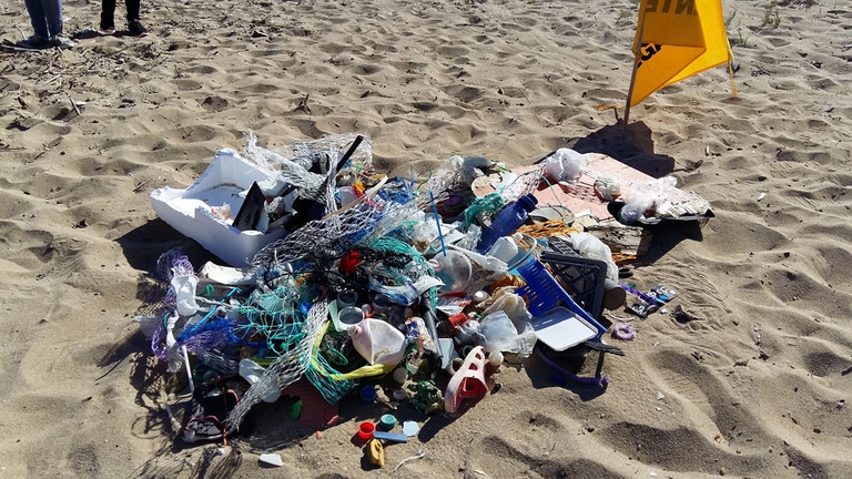 La plastica è il rifiuto che più si trova sulle spiagge italiane (per cento)
