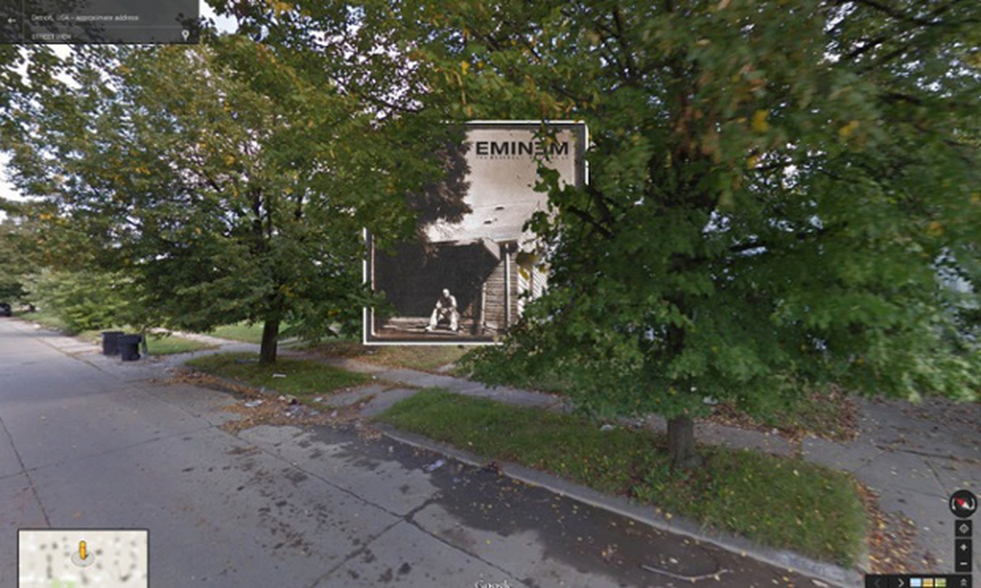 Copertine di album famosi nel punto esatto di Google street view