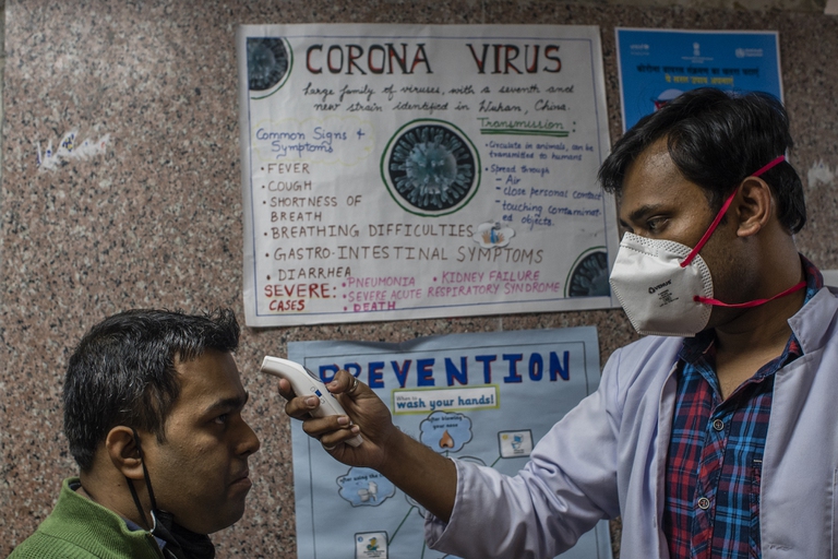 India and coronavirus, healthcare collapse, hospital, patients, temperature