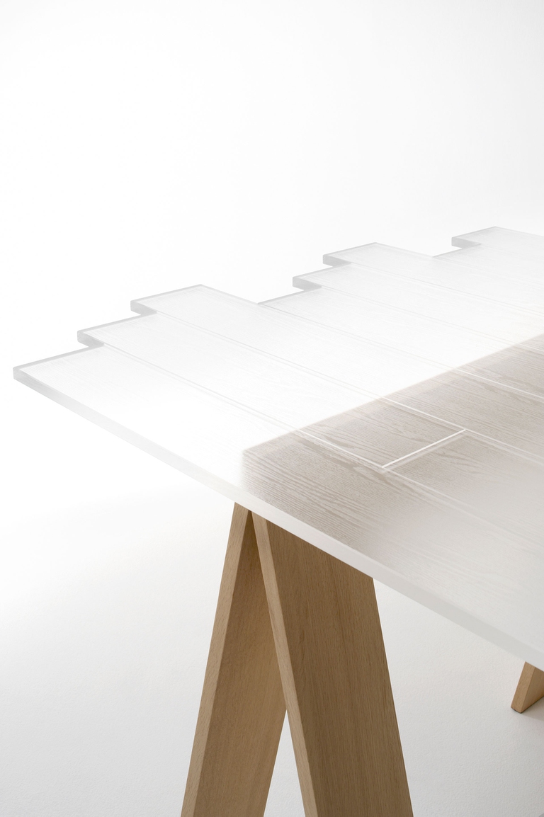 transparent wood table, nendo