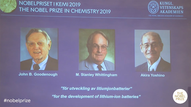 Premio Nobel 2019 chimica 2019 John B. Goodenough, M. Stanley Whittingham Akira Yoshino