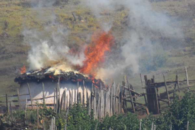 Serengeti national park rangers burned 114 bomas (traditional homes) © Conservation Watch 