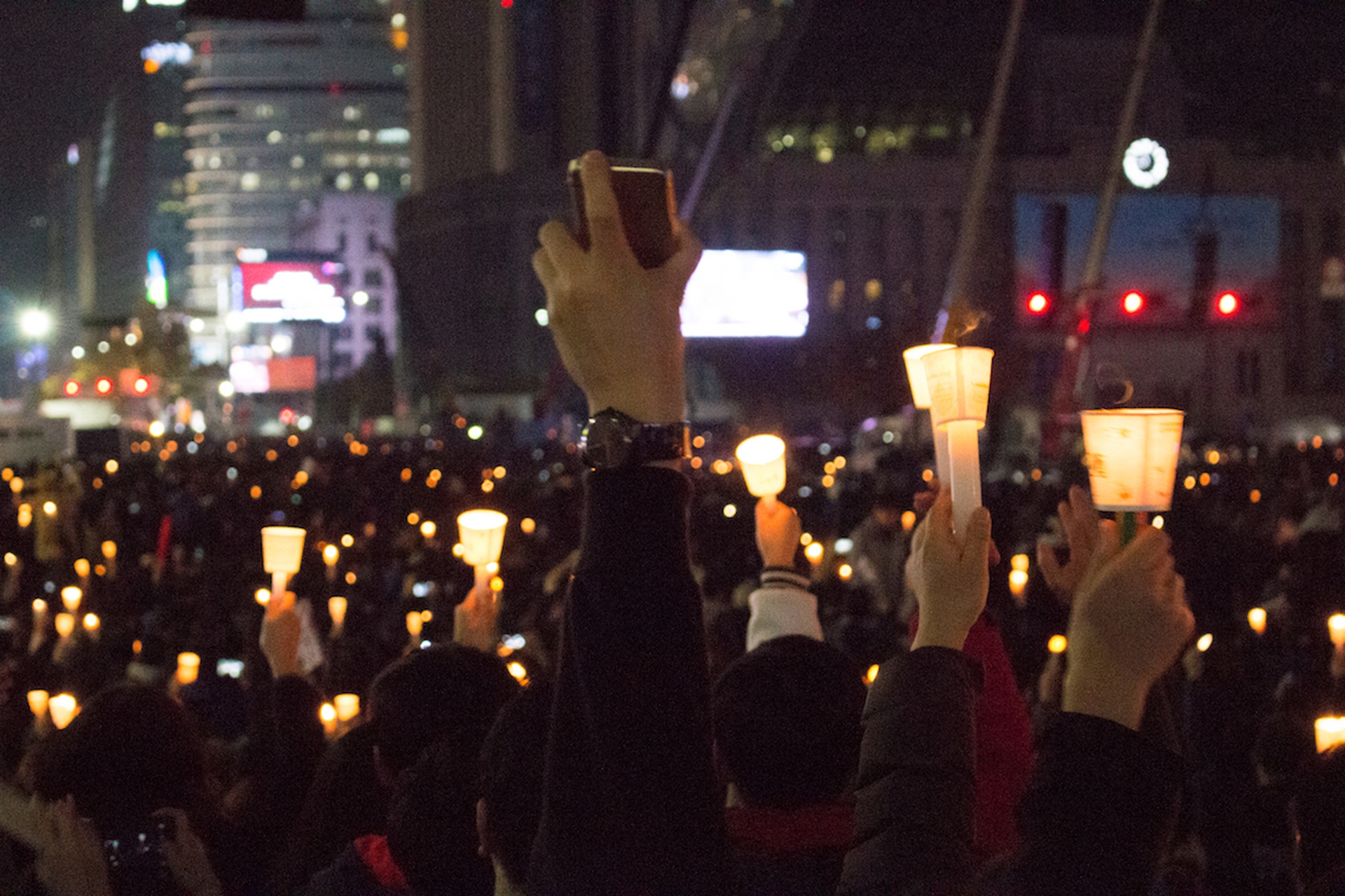 Photos of protests in Seoul for President Park's resignation