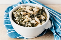 Black cabbage and cannellini bean soup