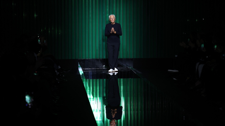 Giorgio Armani alla Milano fashion week 2022