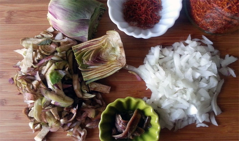 bucatini artichokes saffron