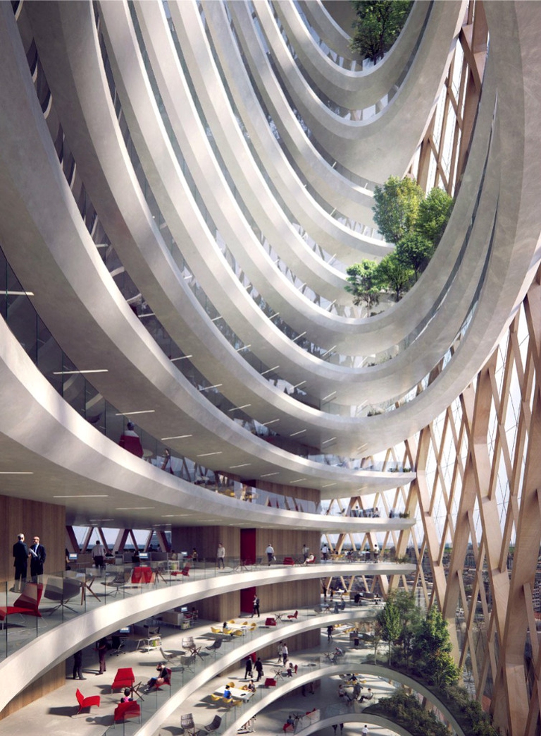 Rendering of the indoor hall