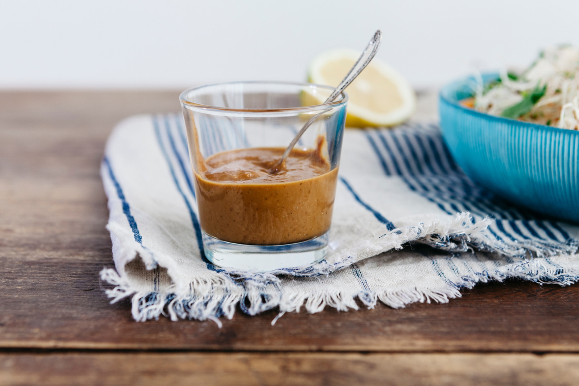 Daikon and carrot salad with peanut sauce