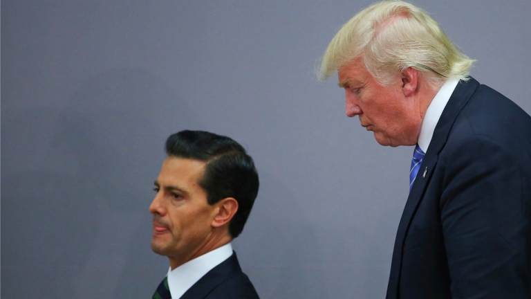 Il presidente messicano Henrique Pena Nieto con Donald Trump © GettyImages