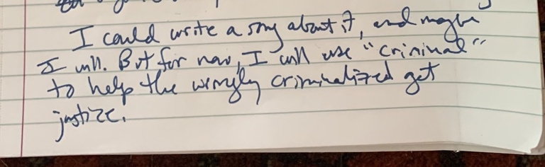 La nota scritta a mano da Fiona Apple.