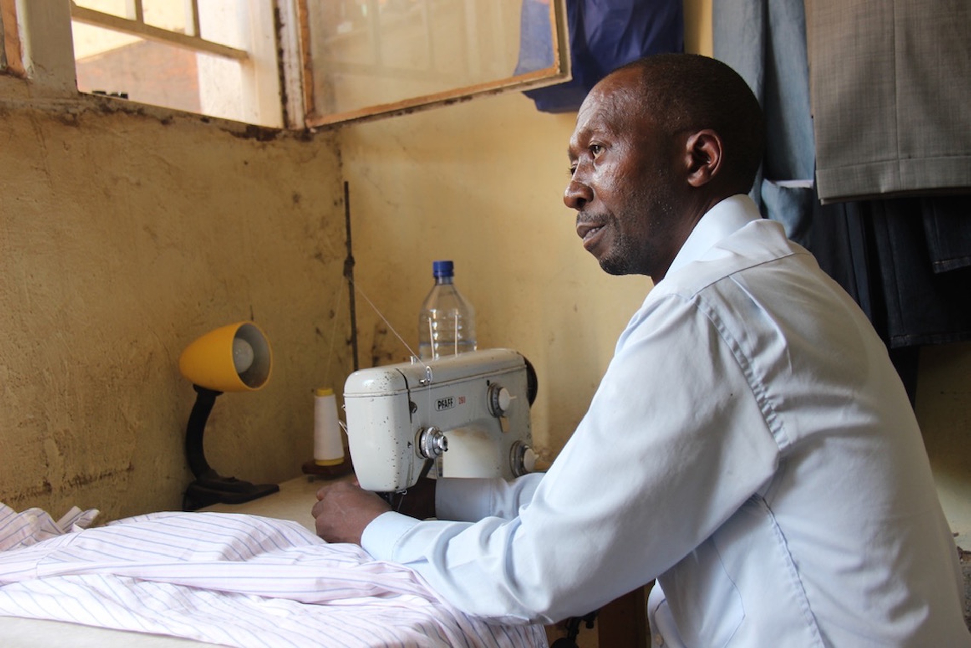 Local tailor in Kigali
