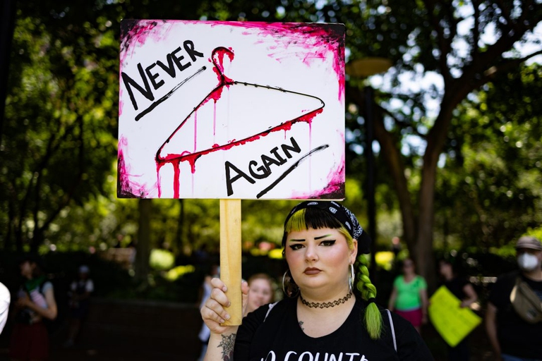 A demonstration for the right to abortion