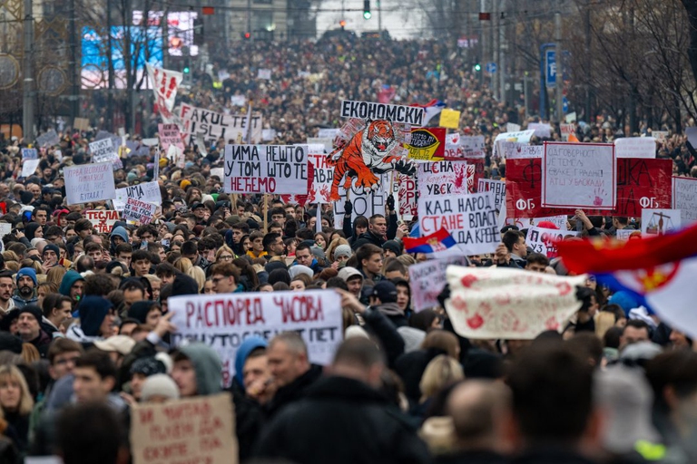 Le proteste in Serbia