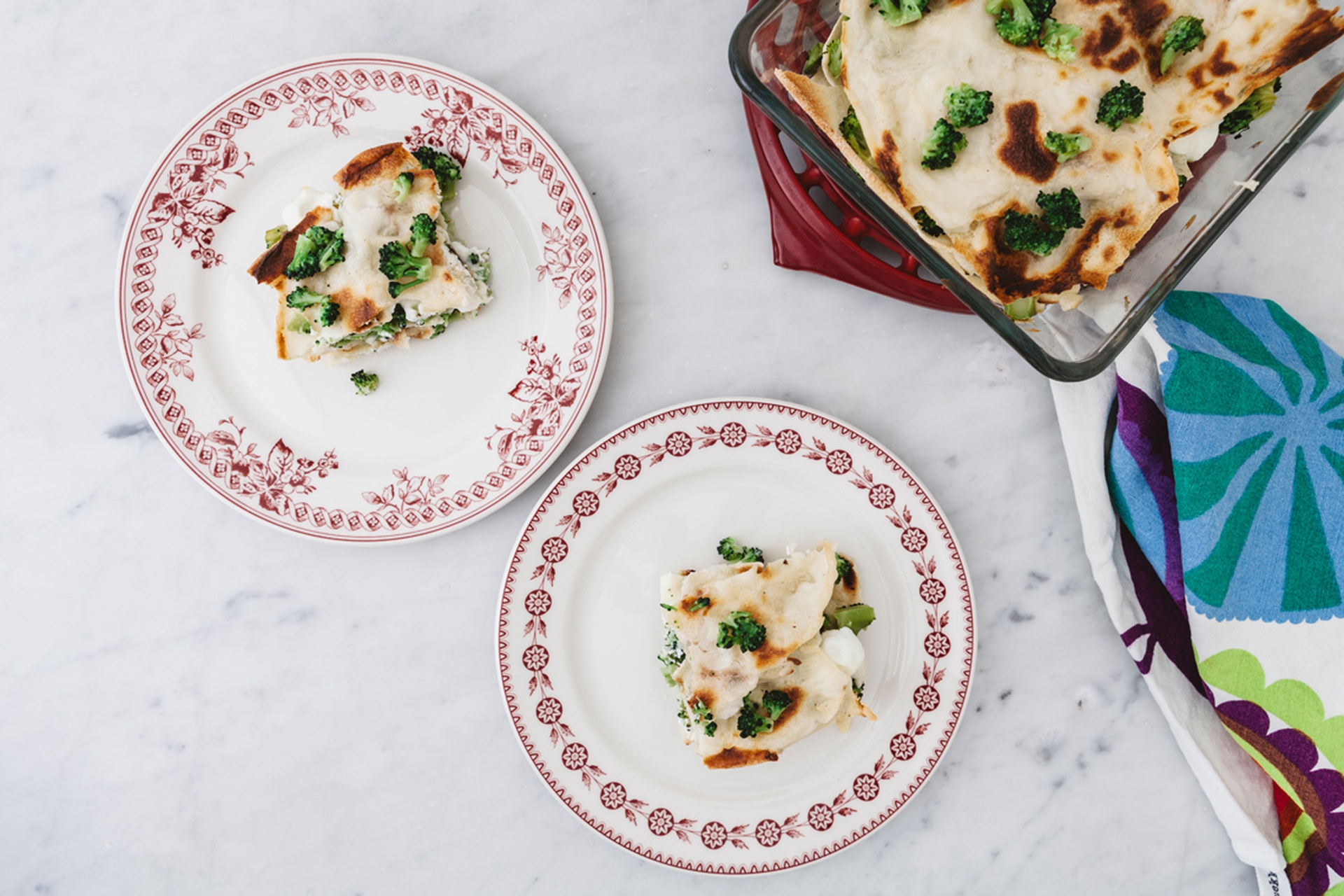 Lasagne pane carasau broccoli e formaggio di capra