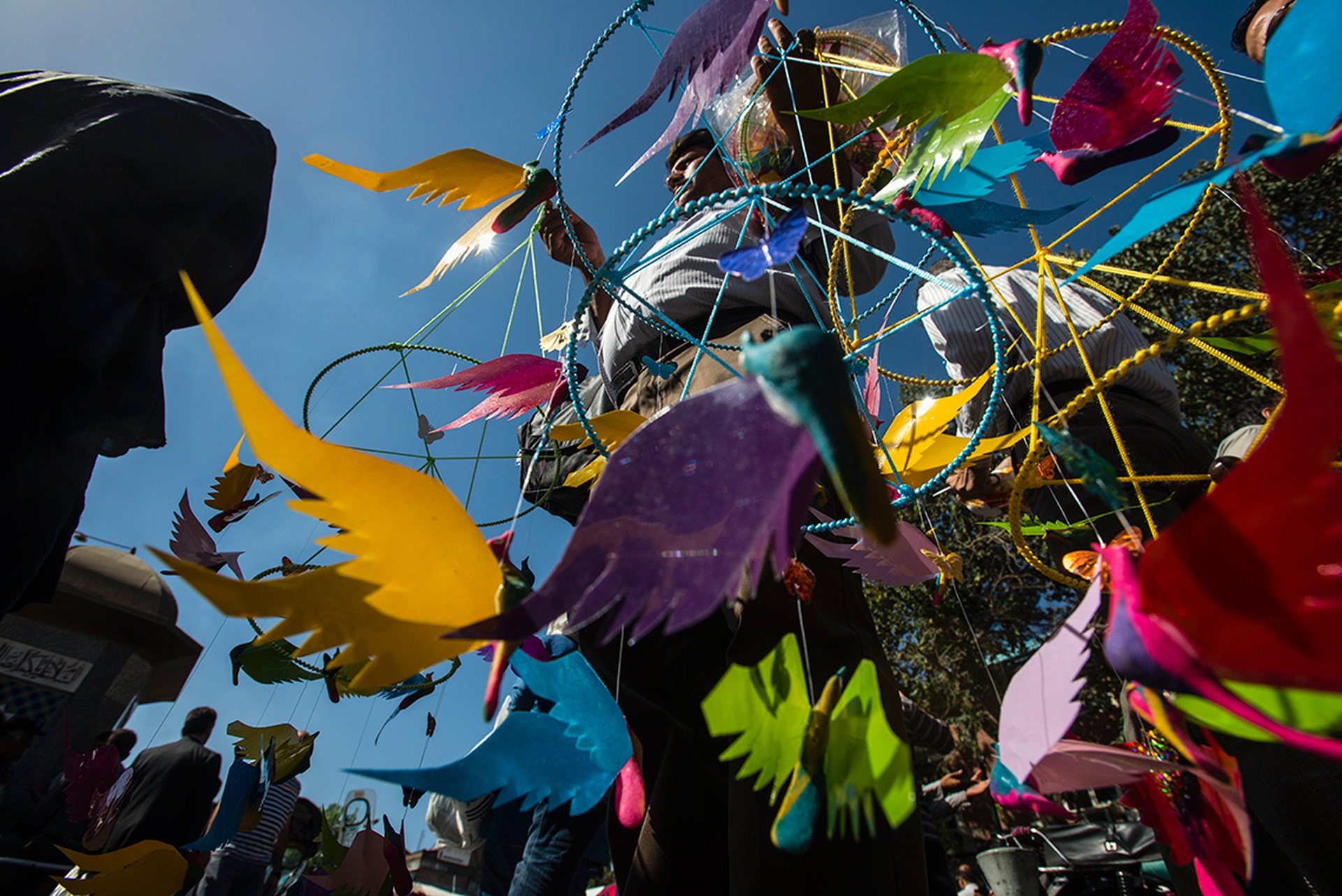 Street vendor sells toys in Tehran