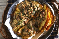 Crespelle con crema di zucca, casera e funghi. La ricetta