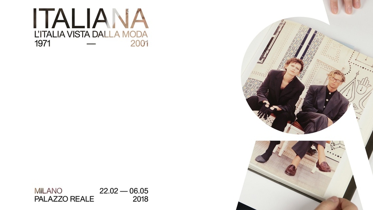 Una delle locandine della mostra sulla moda Italiana a Palazzo Reale