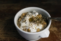 Zuppa di melanzane grigliate e ceci
