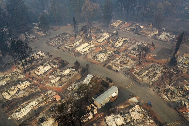 Paradise destruction California Camp Fire