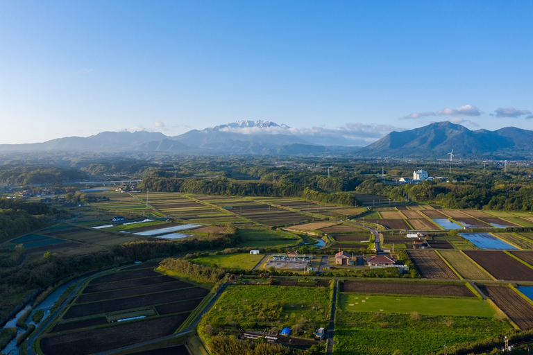 Mount Daisen and fields