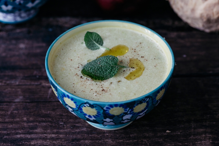 crema di mele e sedano rapa
