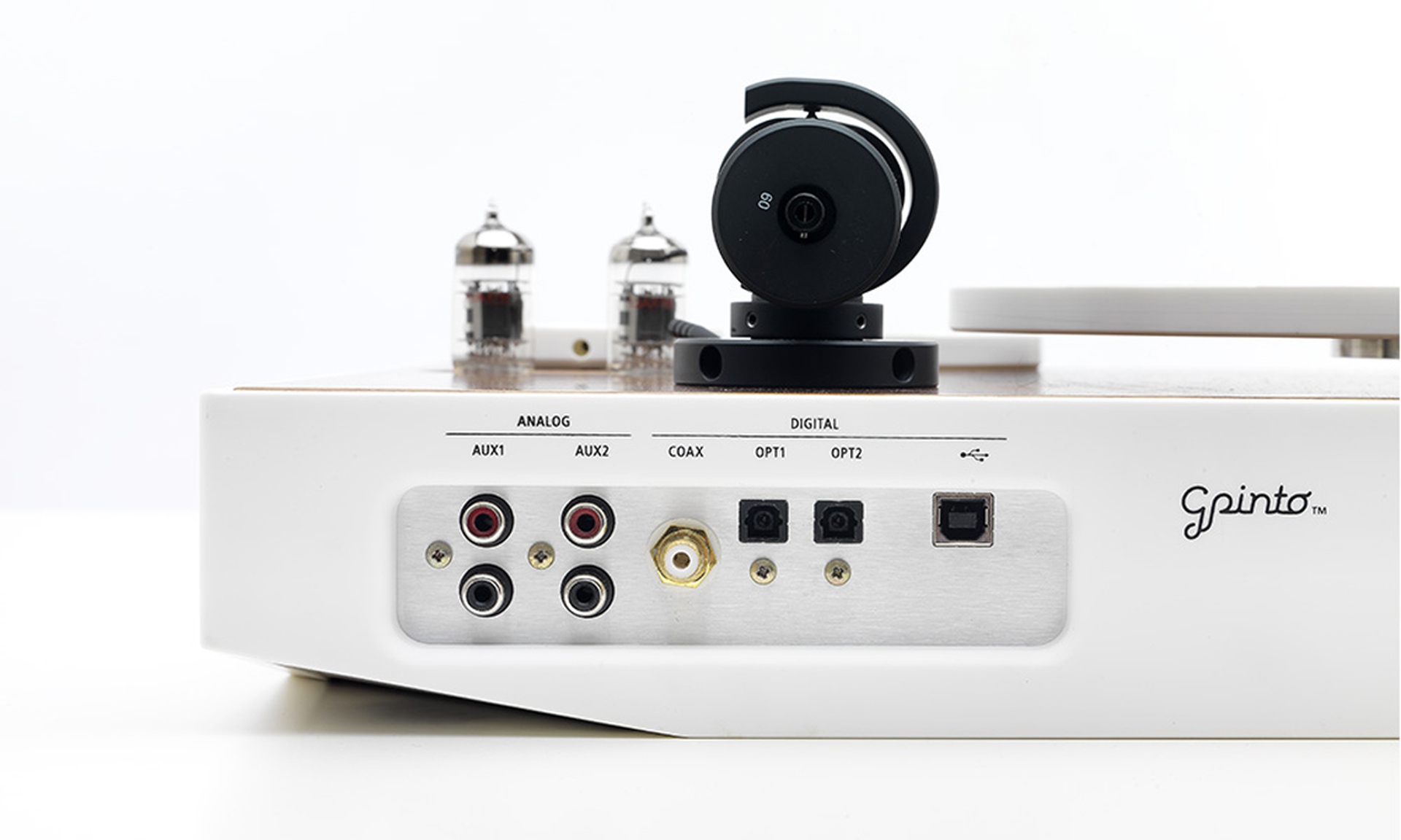 ON turntable, rear view