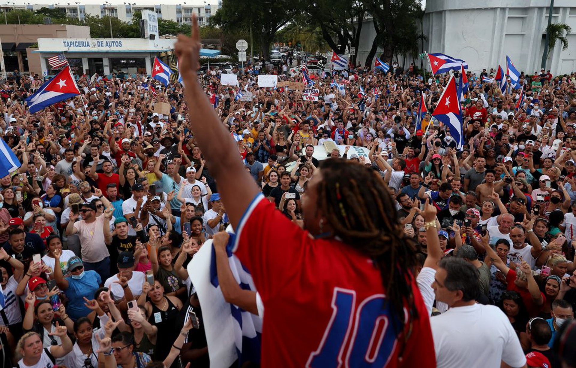 Miami's Little Havana Community Reacts To Protests In Cuba