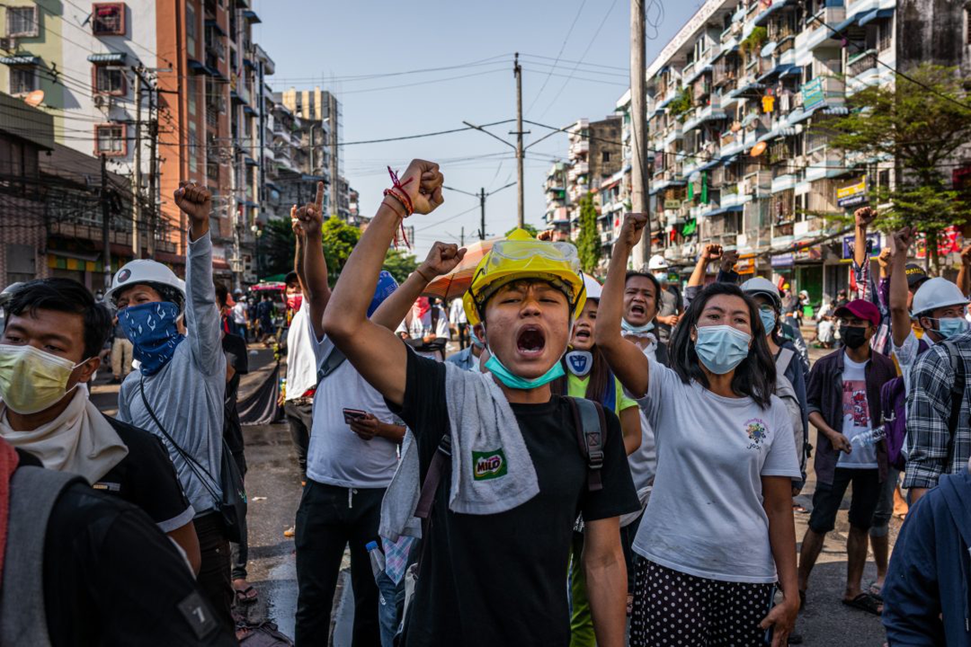 Riot Police Crack Down On Anti-coup Protesters