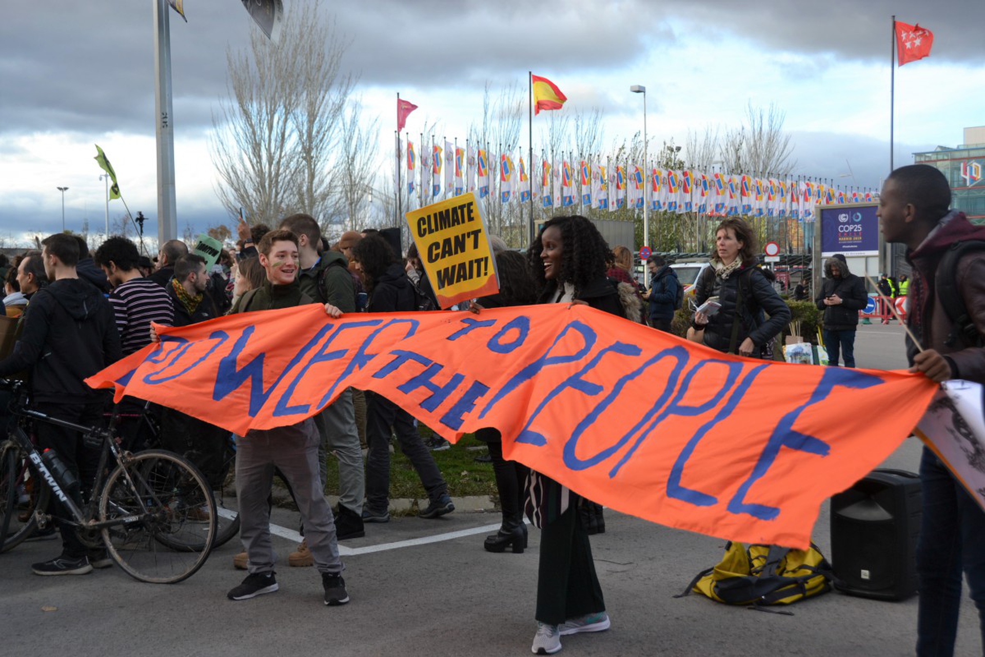 Activists protest at the COP25 in Madrid