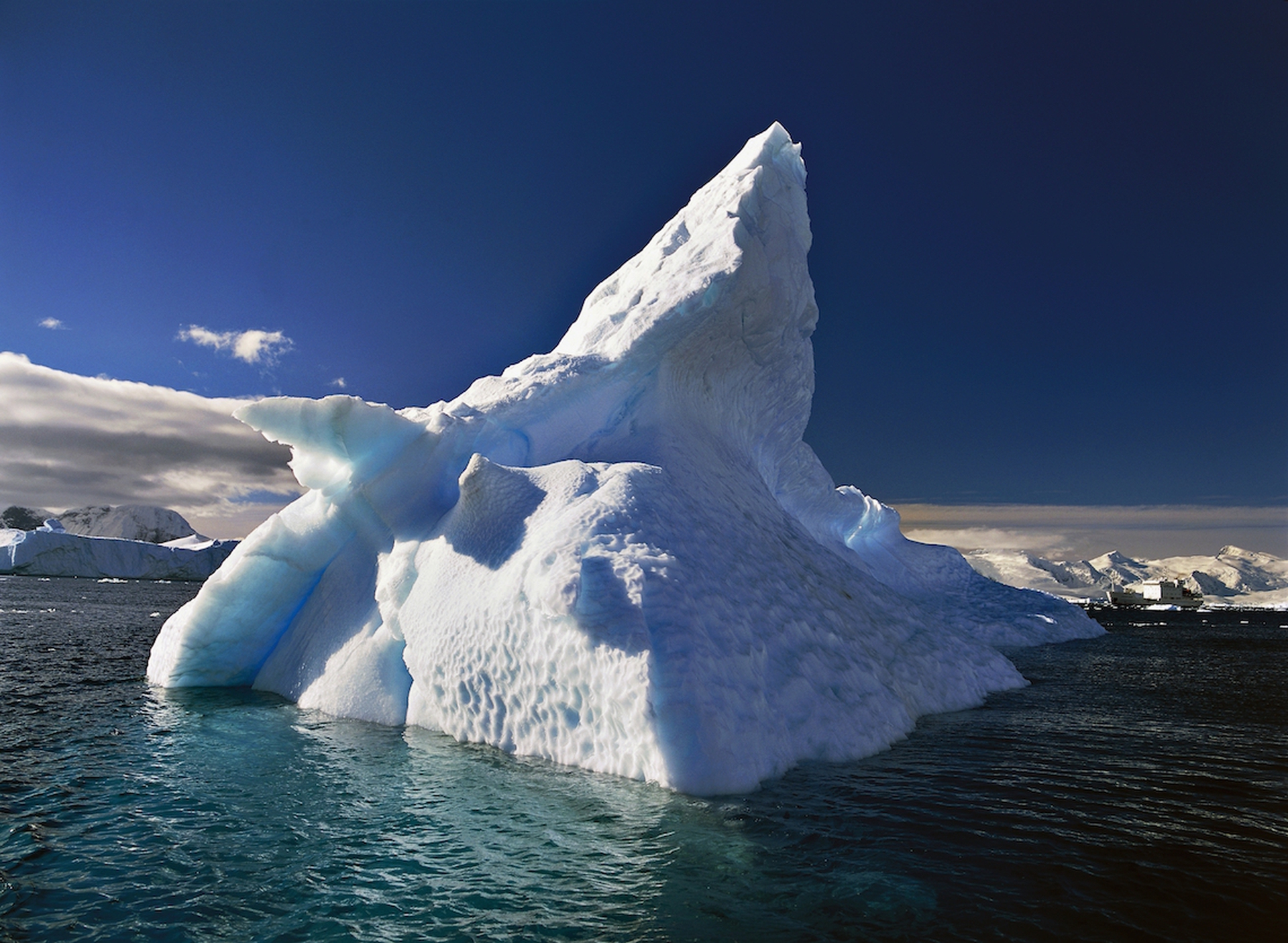 Icebergs floating in Antartica