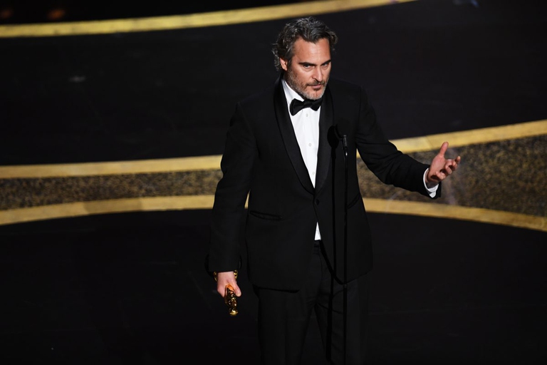 Joaquin Phoenix's speech while he accepts the 2020 Oscar for best actor 