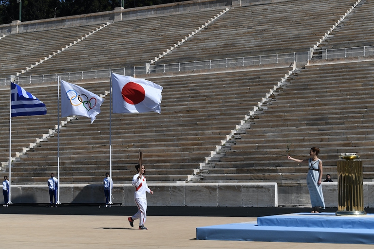 tokyo 2020, olympic flame, handover ceremony, greece