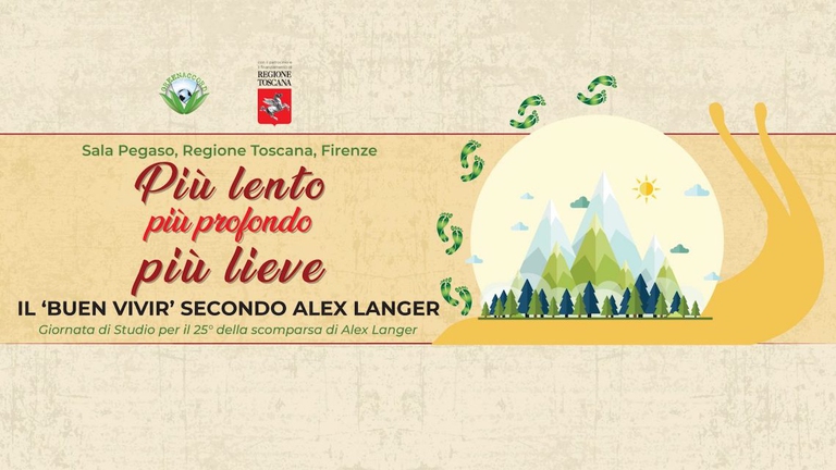Manifesto della giornata di studio dedicata a Alex Langer il 17 luglio a Firenze.