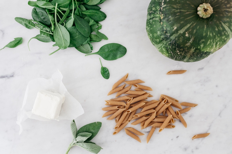 Pasta integrale con zucca al forno mantecata con la robiola