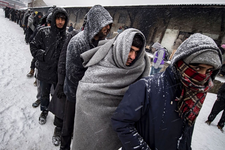 Serbia Belgrado migranti gelo