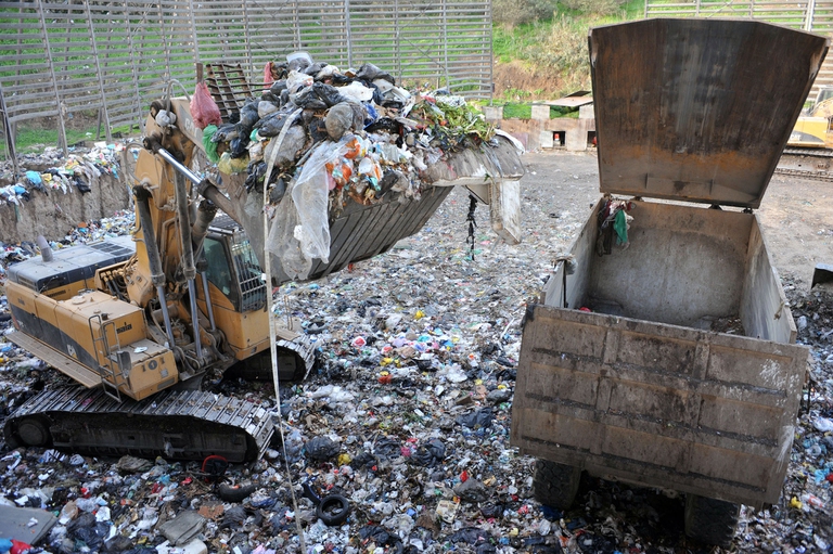 Il sito di Malagrotta quando era una discarica
