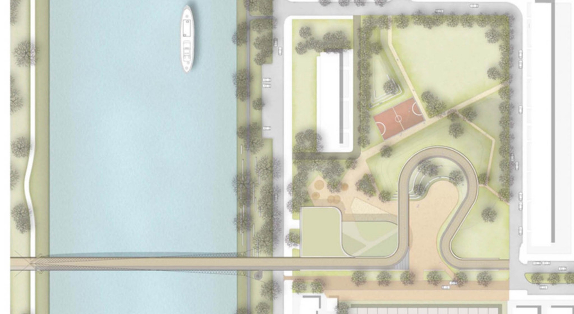 Ponte ciclabile di Utrecht, disegno dall'alto