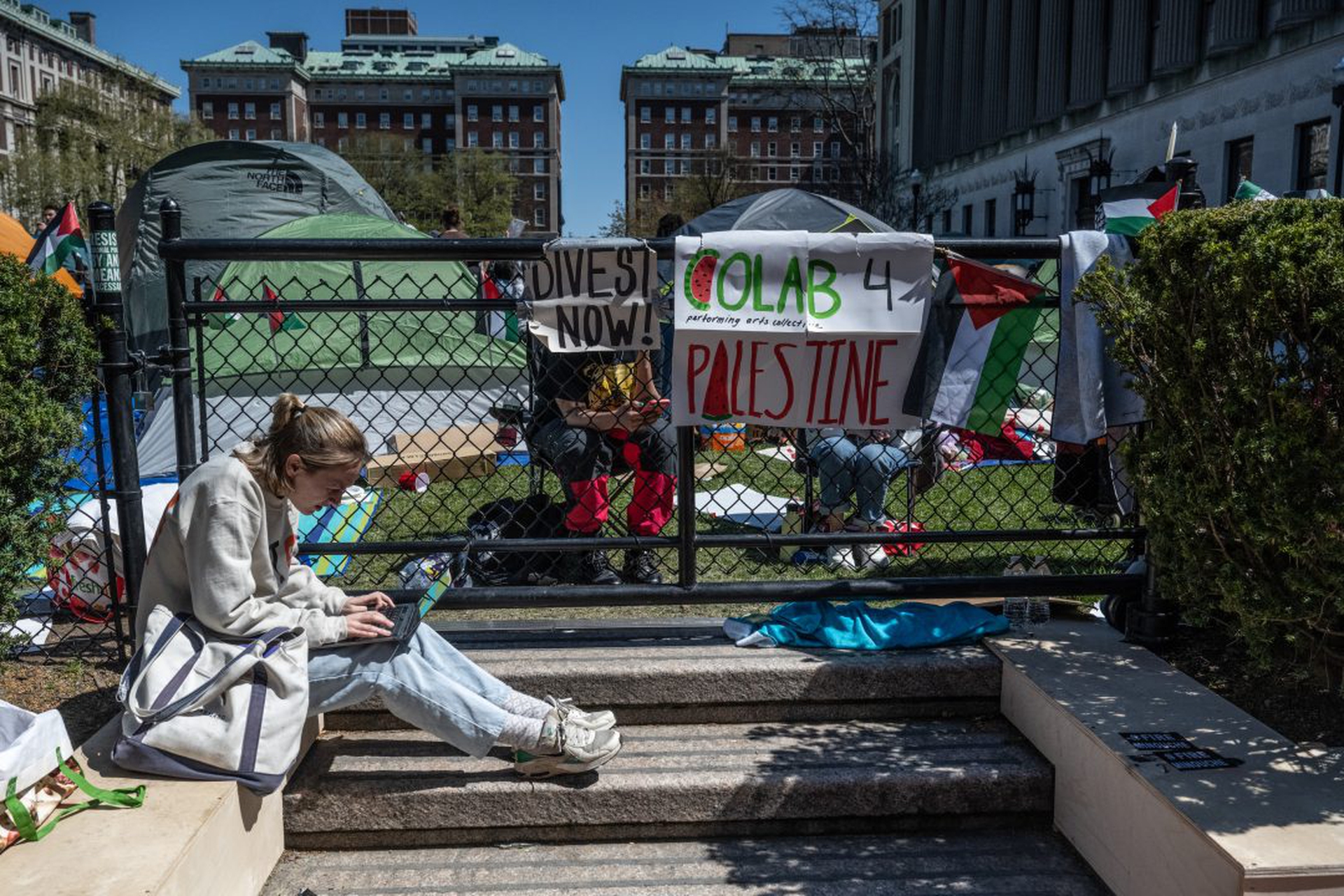 Pro-Palestinian Protests Continue At Columbia University In New York City